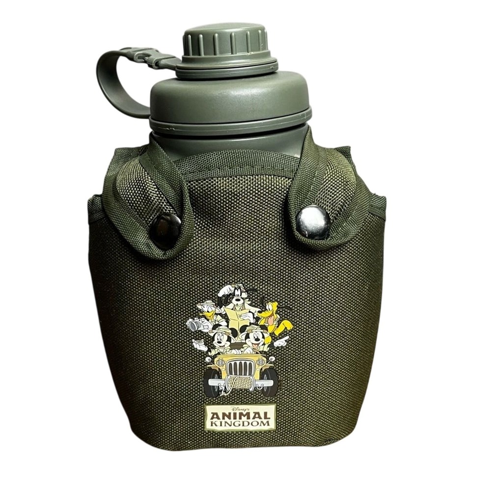 Disney Parks Animal Kingdom Canteen w/Case Army Green Souvenir EUC‎